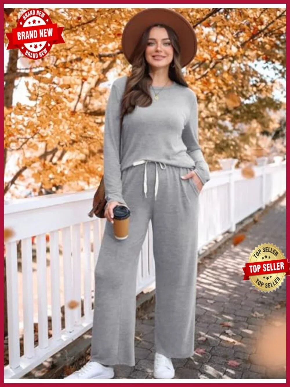 Women's Cotton Pajama Set, Long Sleeve Lounge Sleepwear